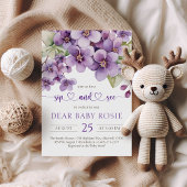 Zomer Paarse Violette Bloemen Baby Slurpen en Zien Kaart