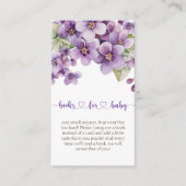 Zomer Paarse Violette Bloemen Boeken voor Baby Informatiekaartje (Voorkant)