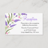 Zomer Paarse Waterverf Bloemen bruiloft receptie Informatiekaartje (Voorkant)