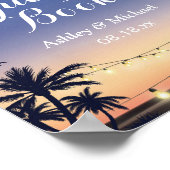Zomer Palm Beach Slingerlichten Teken Gastboek Poster (Hoek)