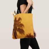 Zomer palm strand ontwerp tote bag (Dichtbij)