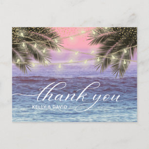 Zomer Palm Tree Beach bruiloft Dank u Briefkaart
