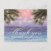 Zomer Palm Tree Beach bruiloft Dank u Briefkaart (Voorkant)