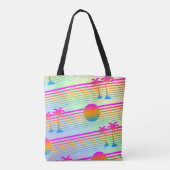 Zomer Palmbomen Boodschappentas Tote Bag (Achterkant)