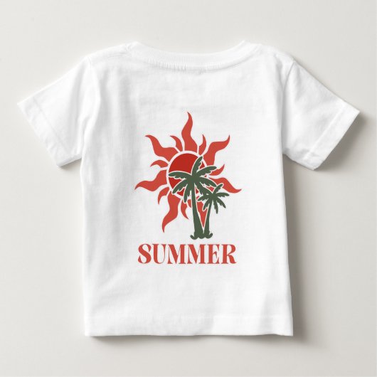 Zomer Palmboom Zon Retro Tropisch (Achterkant)