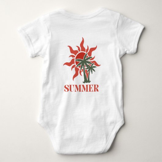 Zomer Palmboom Zon Retro Tropisch Romper (Achterkant)