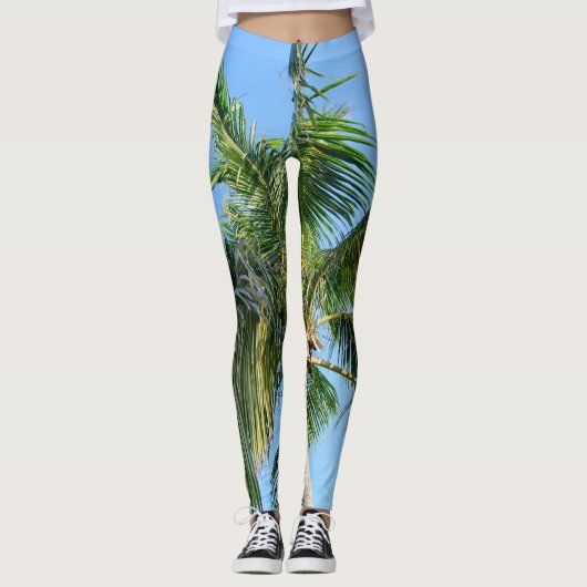Zomer Paradijs Palm #2 #tropical #wall #art Leggings (Voorkant)
