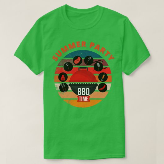 Zomer Party BBQ Tijd T-shirt (Design voorkant)