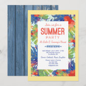 Zomer Party Foliage uitnodiging (Voorkant / Achterkant)