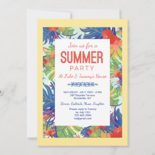 Zomer Party Foliage uitnodiging