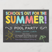 Zomer Party Pool Party Scholen Out Uitnodiging