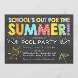 Zomer Party Pool Party Scholen Out Uitnodiging