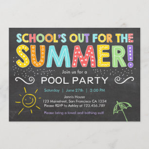 Zomer Party Pool Party Scholen Out Uitnodiging