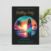 Zomer Party-Sunset Surfboard Vibes- Kaart (Staand voorkant)