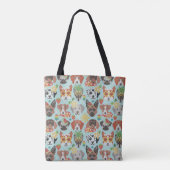 Zomer passeren // kruissteek hondenrassen tote bag (Achterkant)