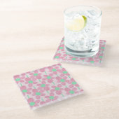 Zomer Pastel Bloem Botanisch Glas Onderzetter (Schuin)