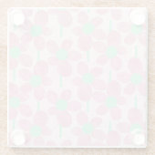 Zomer Pastel Bloem Botanisch Glas Onderzetter (Achterkant)