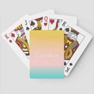 Zomer Pastel Gradiënt Gepersonaliseerde Script N Pokerkaarten
