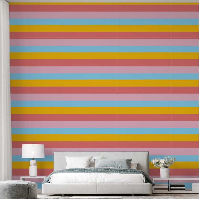Zomer pastel kleurenschema behang (Slaapkamer)