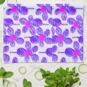 Zomer Pastel Krijt Bloem Keukendoek Theedoek