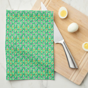 Zomer Pastel Krijt Bloem Microvezel Keukenhanddoek