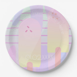 Zomer Pastel Ombre Ijslolly's Papieren Bordje