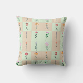 Zomer pastelkleurige bloemenpatroon kussen