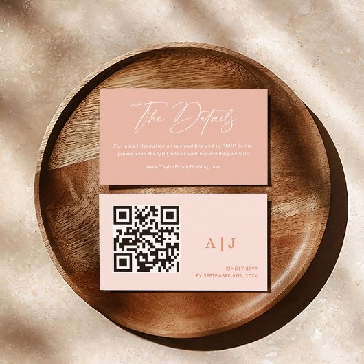 Zomer Peach Roze Zonsondergang Bruiloft Website Informatiekaartje