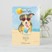 Zomer Pembroke Welsh Corgi Beach Party Uitnodiging (Staand voorkant)