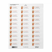 Zomer Perzik Bloemrijke Post Etiket (Full Sheet)