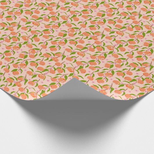 Zomer Perzik Fruit Boho Couples Douche Cadeaupapier (Hoek)