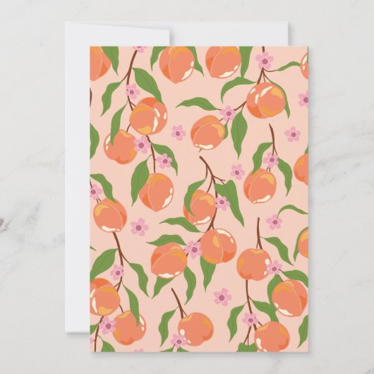 Zomer Perzik Fruit Boho Couples Shower Kaart (Achterkant)