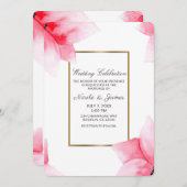 Zomer Perzik Koraal Waterverf Bloem Bruiloft Kaart (Voorkant / Achterkant)