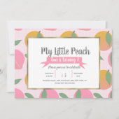 Zomer Perzik Patroon Fruit Verjaardagsfeest Roze Kaart (Voorkant)