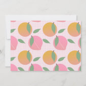 Zomer Perzik Patroon Fruit Verjaardagsfeest Roze Kaart (Achterkant)