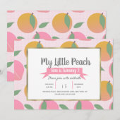 Zomer Perzik Patroon Fruit Verjaardagsfeest Roze Kaart (Voorkant / Achterkant)