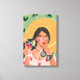 Zomer petten zonnebrillen canvas afdruk