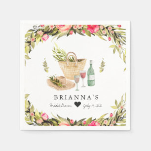 Zomer Picknick Aquarel Bloemen Servet