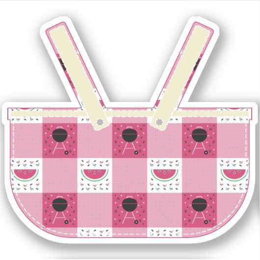 Zomer picknick contour Sticker (Voorkant)