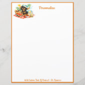 Zomer Picknick Dwerghond Puppy Hond Briefpapier (Voorkant)