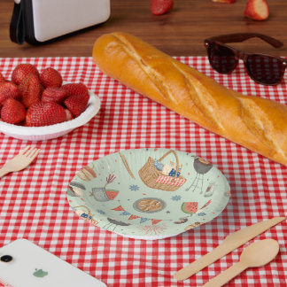 Zomer Picknick Feest Patroon Papieren Bord