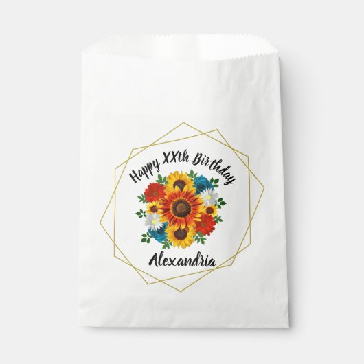 Zomer Picknick Party Geometrische Floral Favor Bag Bedankzakje (Voorkant)
