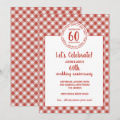 Zomer Picknick Rood Geruit Patroon Feest Kaart (Voorkant / Achterkant)