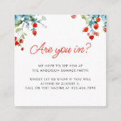 Zomer picknick rood wit blauw familie reünie informatiekaartje (Voorkant)