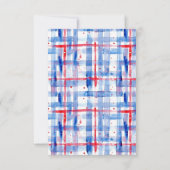 Zomer picknick rood wit blauw familie reünie RSVP kaartje (Achterkant)