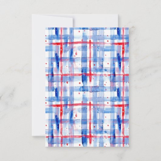 Zomer picknick rood wit blauw familie reünie RSVP kaartje (Achterkant)