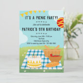 Zomer Picknick Verjaardag Uitnodiging (Staand voorkant)