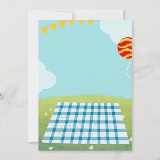 Zomer Picknick Verjaardag Uitnodiging (Achterkant)