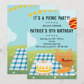 Zomer Picknick Verjaardag Uitnodiging (Voorkant / Achterkant)