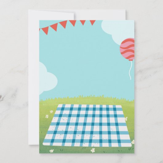 Zomer Picknick Verjaardag Uitnodiging (Achterkant)